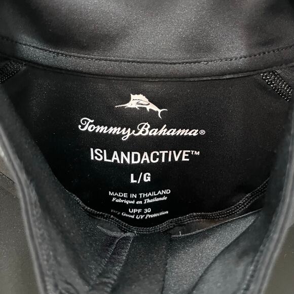 Tommy Bahama Men’s MD Island Active Kakoa Beach Full Zip Spellout UPF 30 ~ Black - Picture 6 of 6